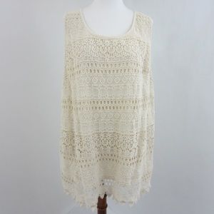 Ava & Viv Cream Lace Boho Tank Top *A21